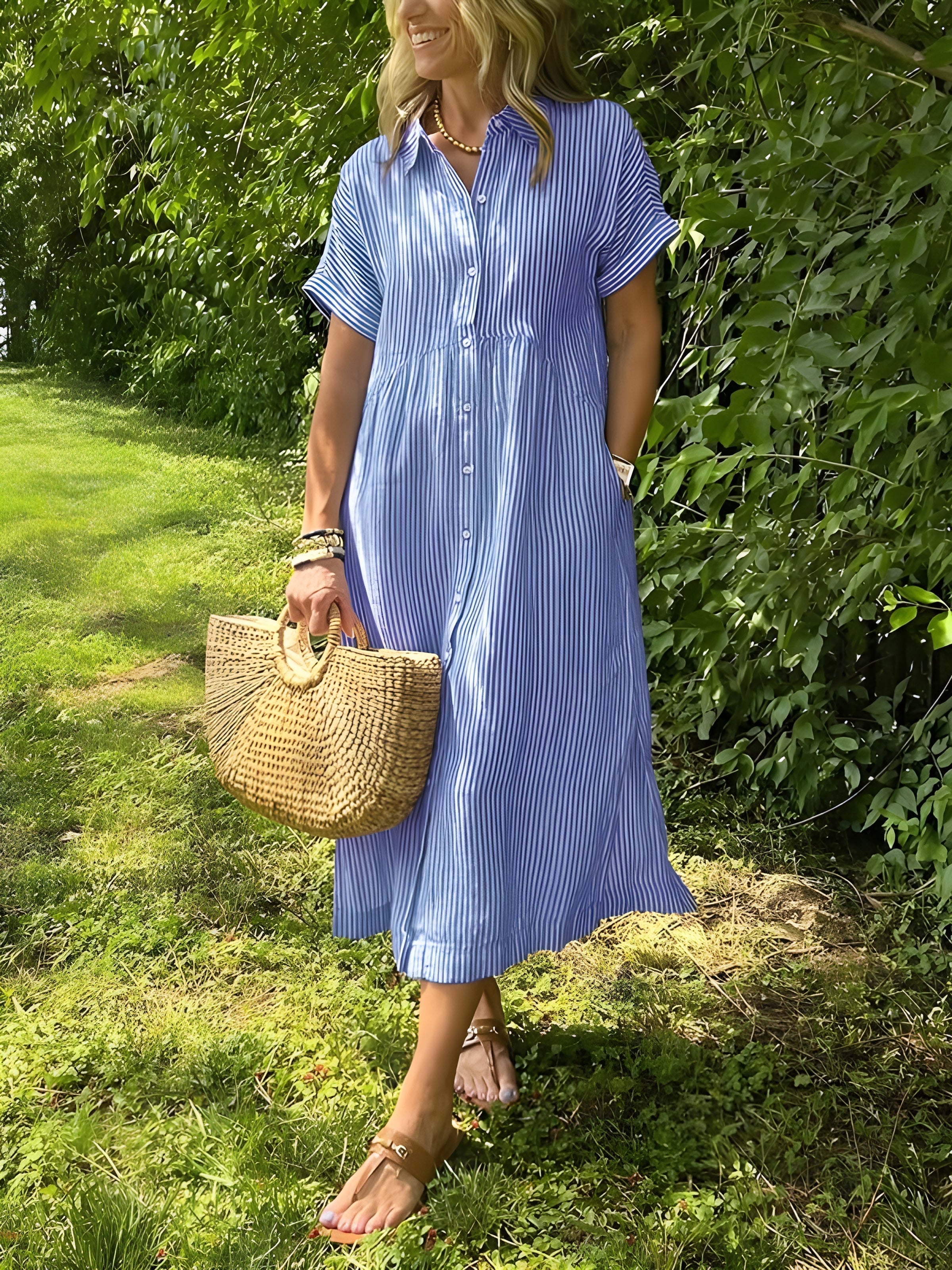 Women's Airy Maxi Dress in Blue | Breezy Summer Style