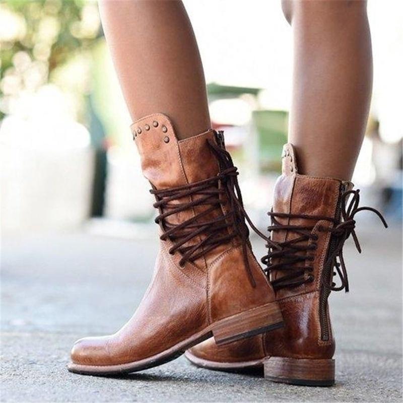 Women's Leather Lace-Up Ankle Boots