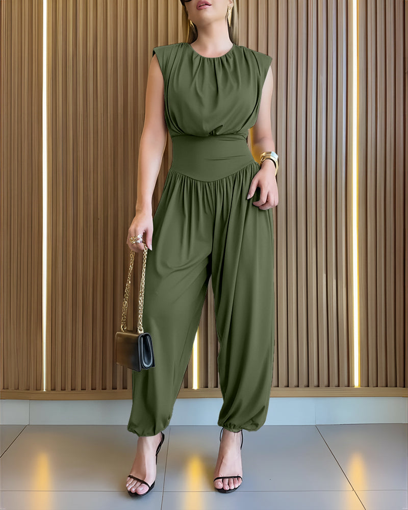 Women's Ruched Overall Jumpsuit