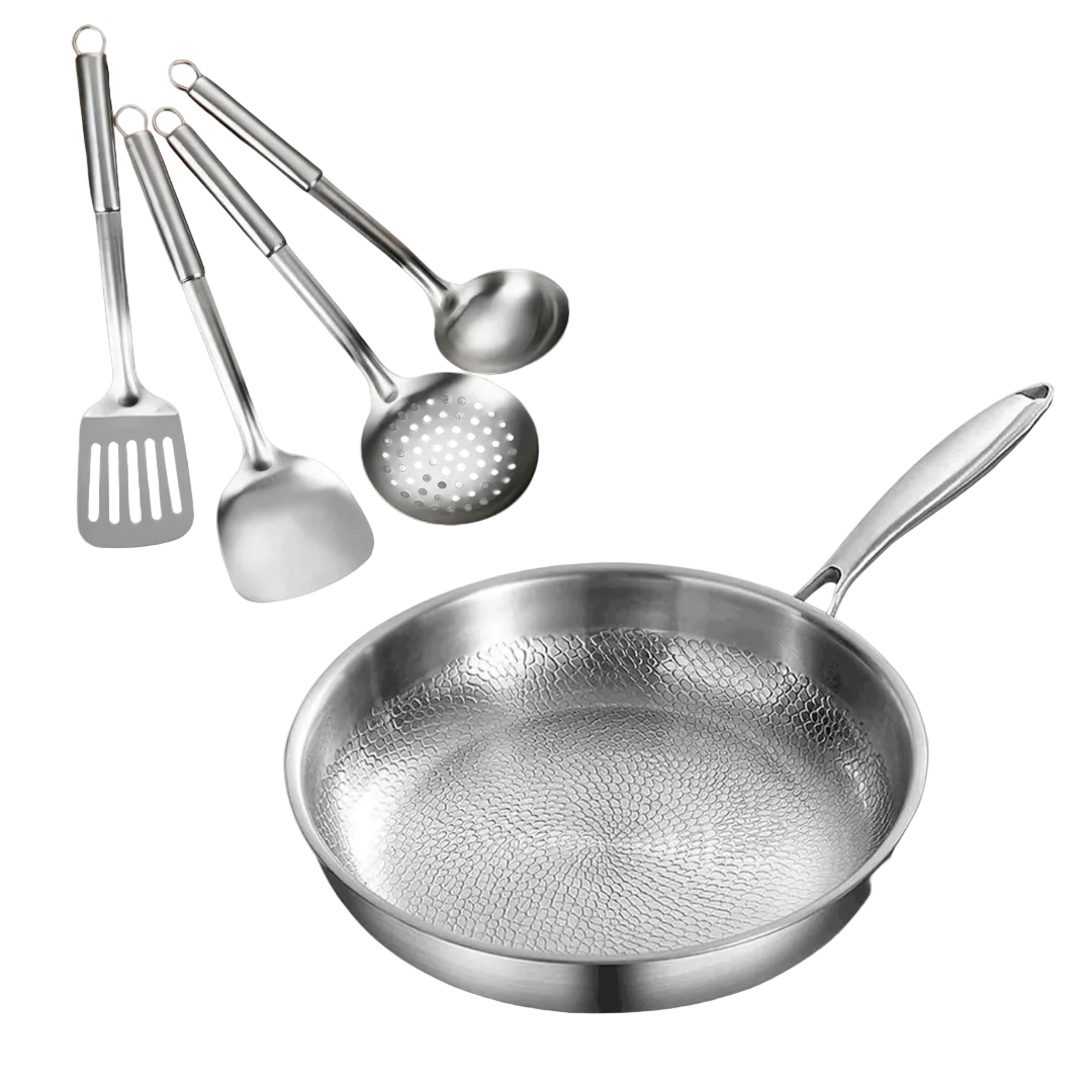 Titanium Hammered Stainless Steel Cookware Set