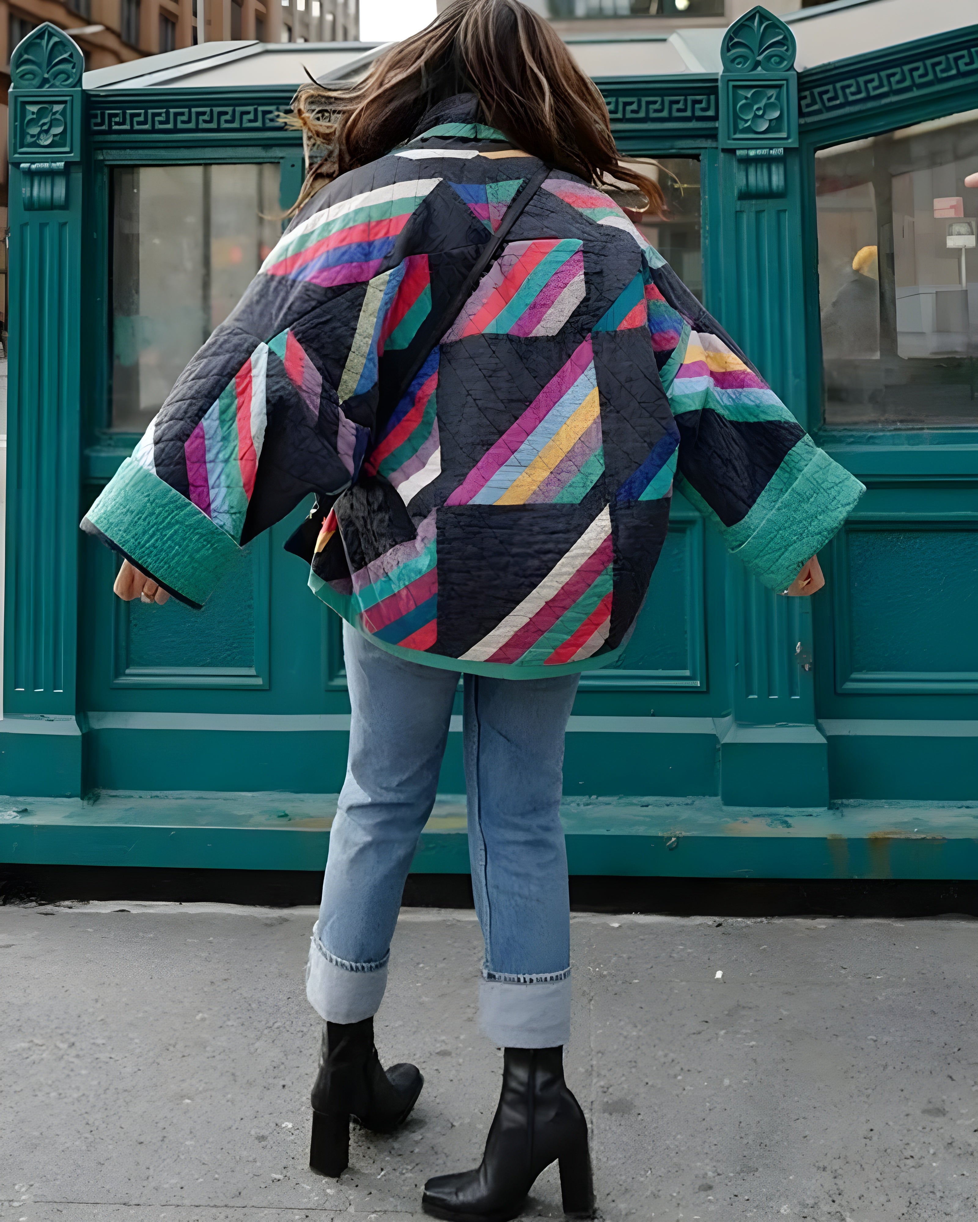 Women's Quilted Patchwork Bomber