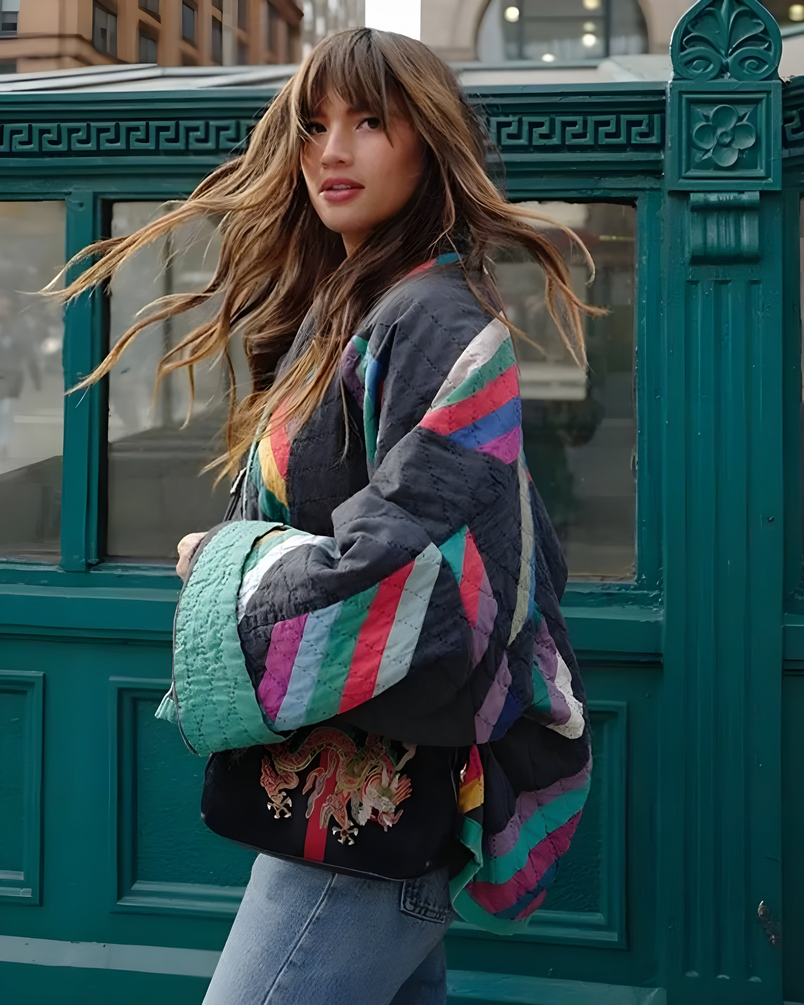 Women's Quilted Patchwork Bomber