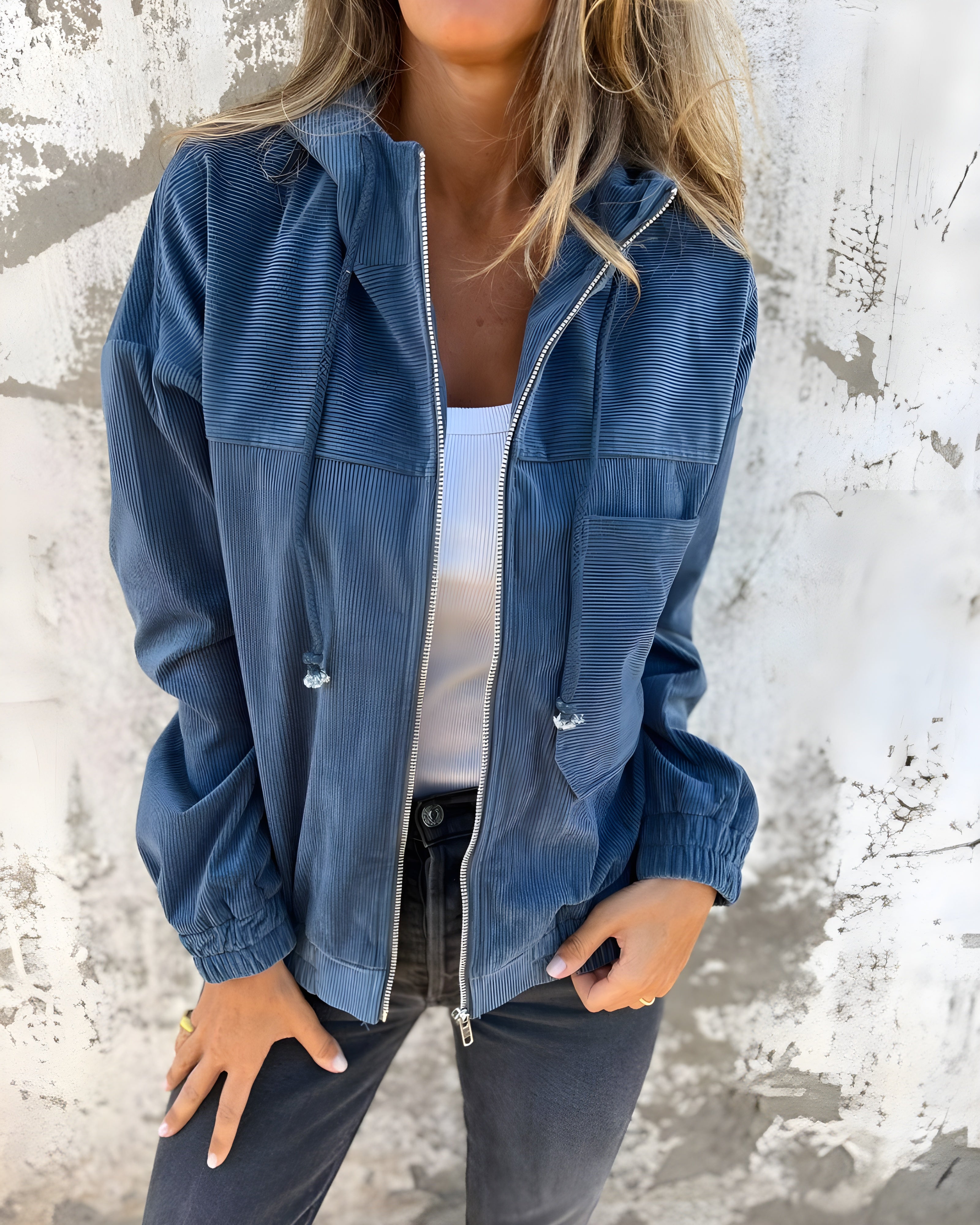 Women's Corduroy Hooded Jacket