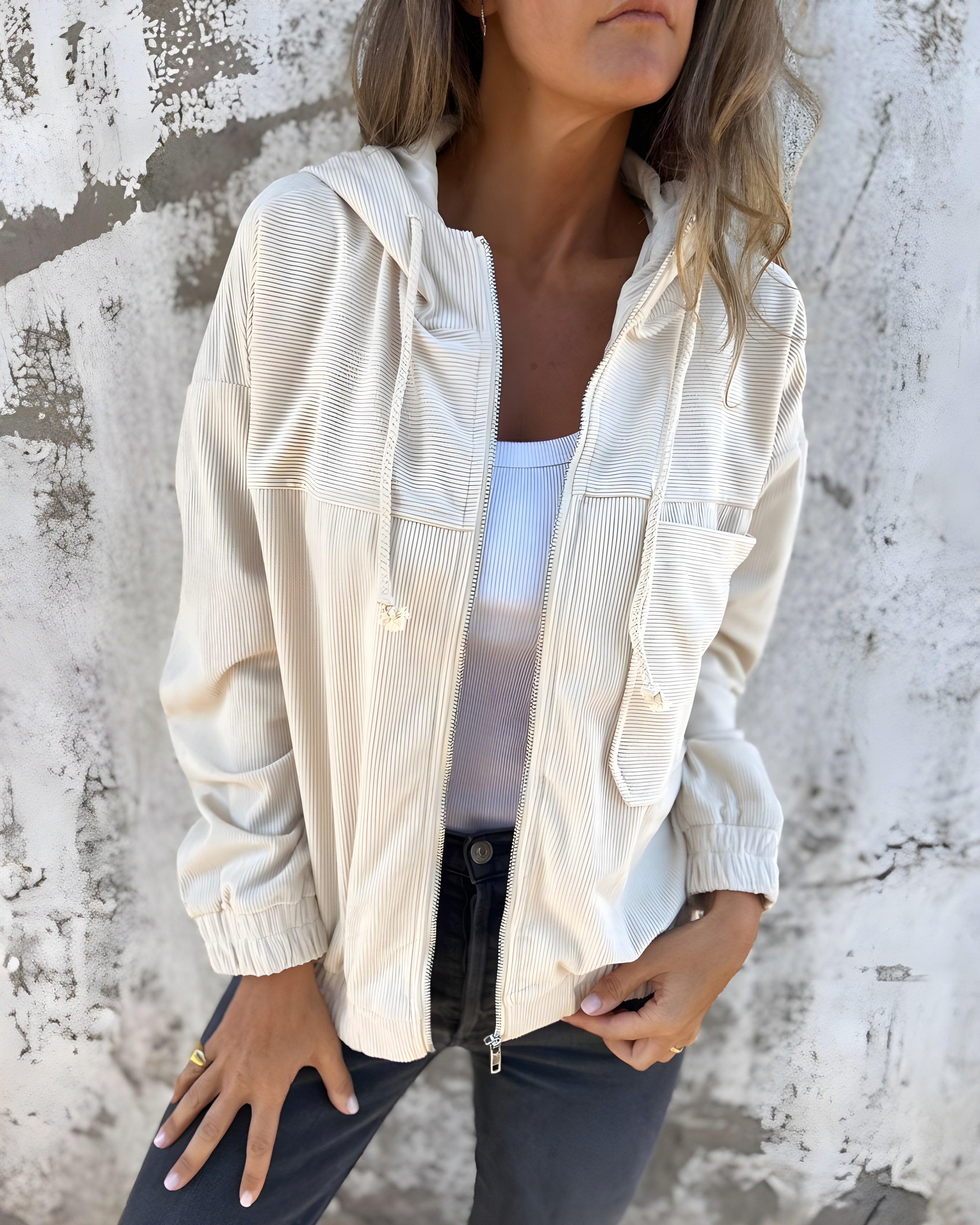 Women's Corduroy Hooded Jacket