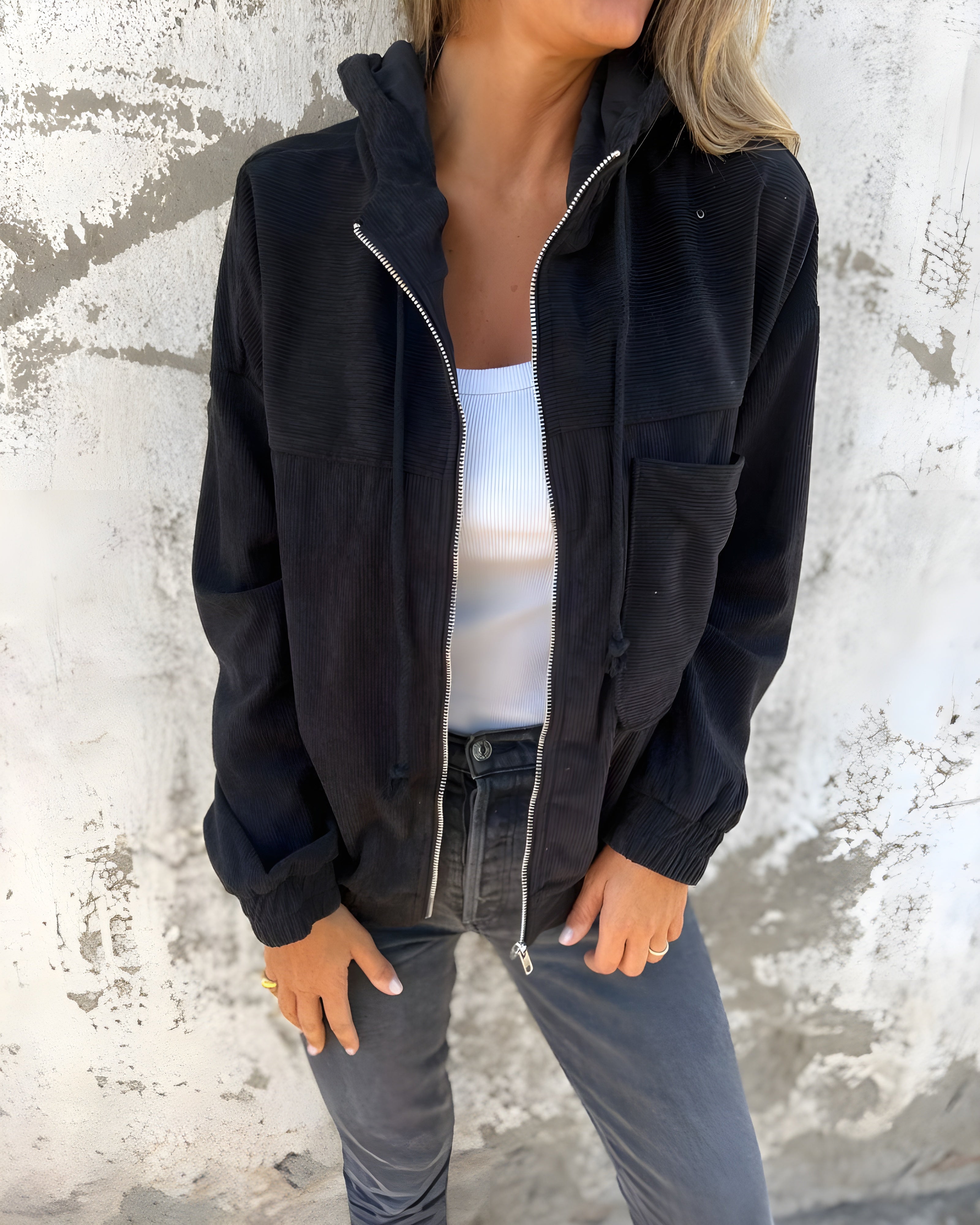 Women's Corduroy Hooded Jacket