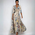 Women's Floral Maxi Dress – Sand