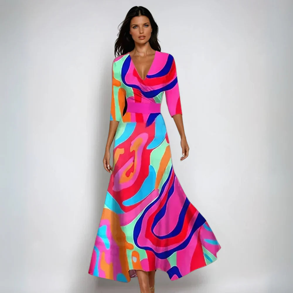 Women's Colorful Floral Maxi Dress