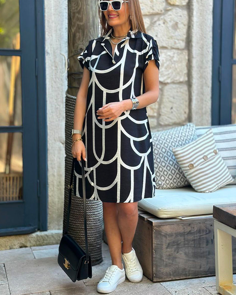 Women's Midi Dress with Short Sleeves