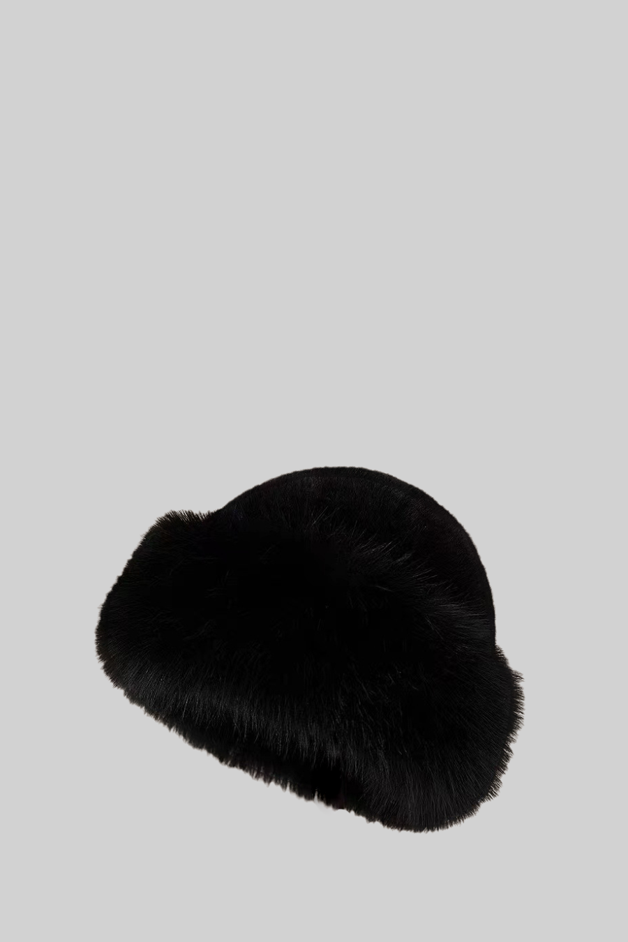 Women's Furry Wide-Brim Hat – Black