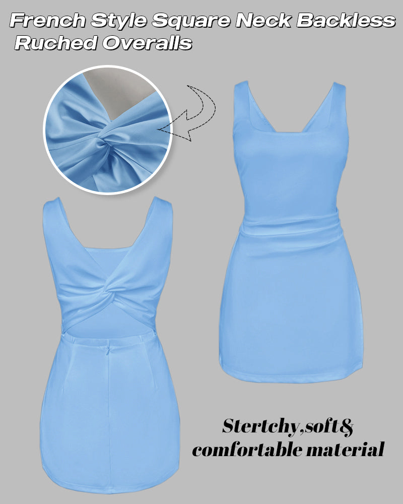 Women's Backless Skort Romper