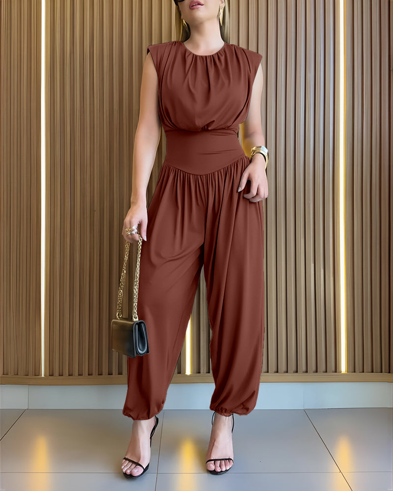Women's Ruched Overall Jumpsuit
