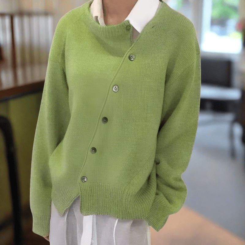 Women's Loose Fit Knit Cardigan – Green