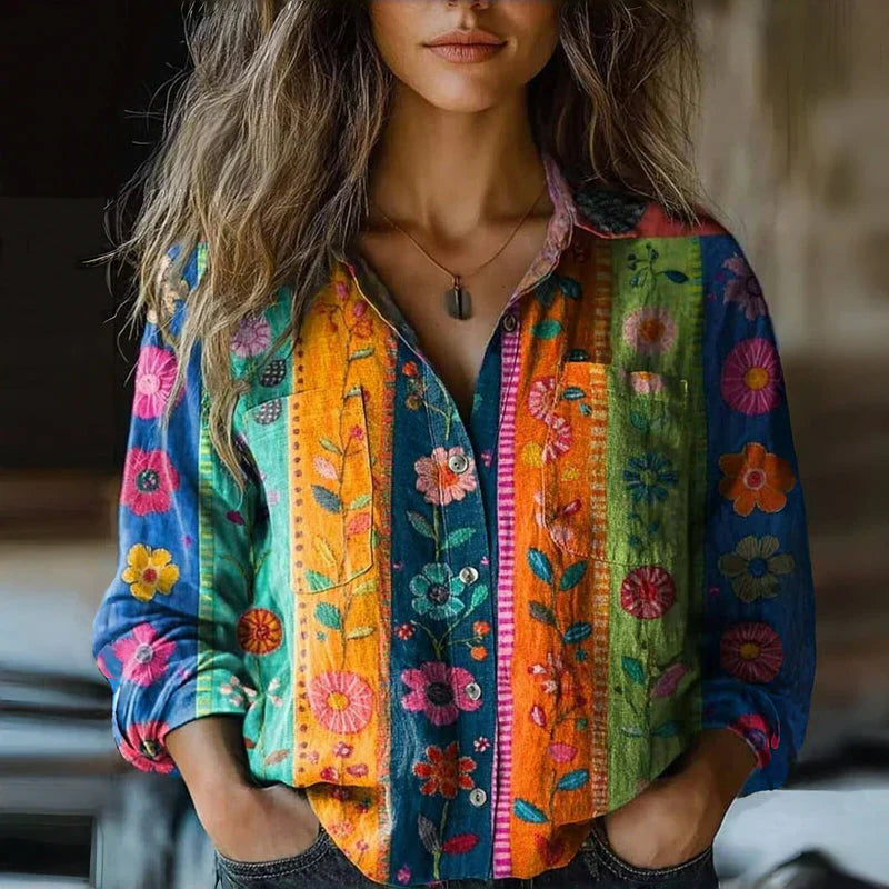 Women's Vintage Print Blouse