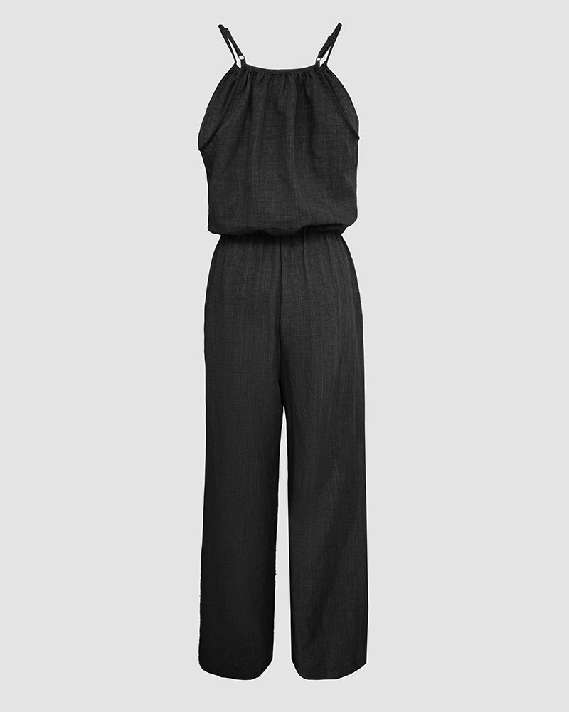 Women's Spaghetti Strap Drawstring Jumpsuit