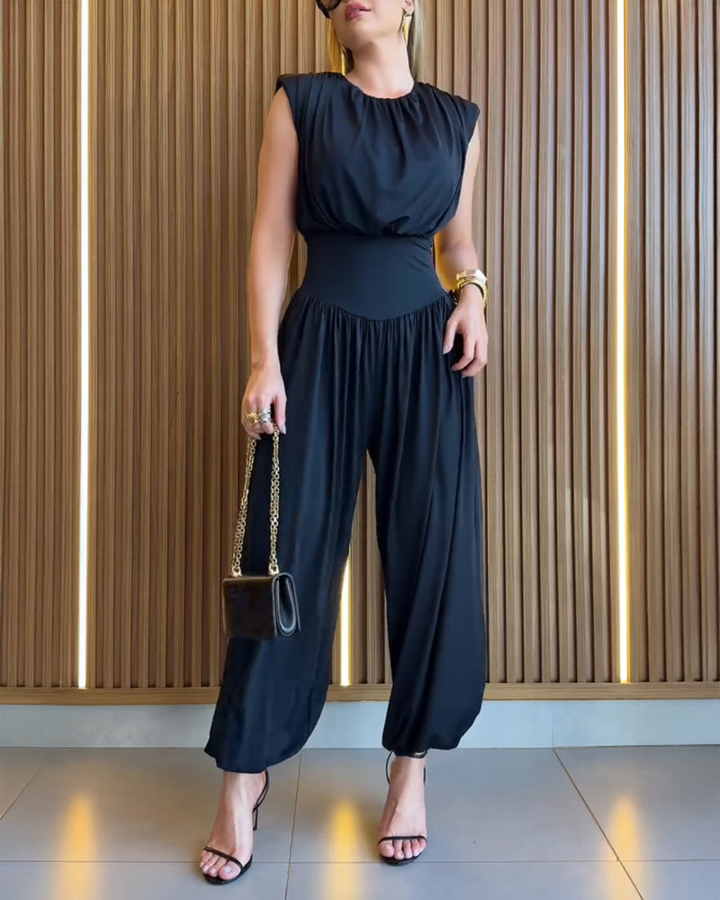 Women's Ruched Overall Jumpsuit