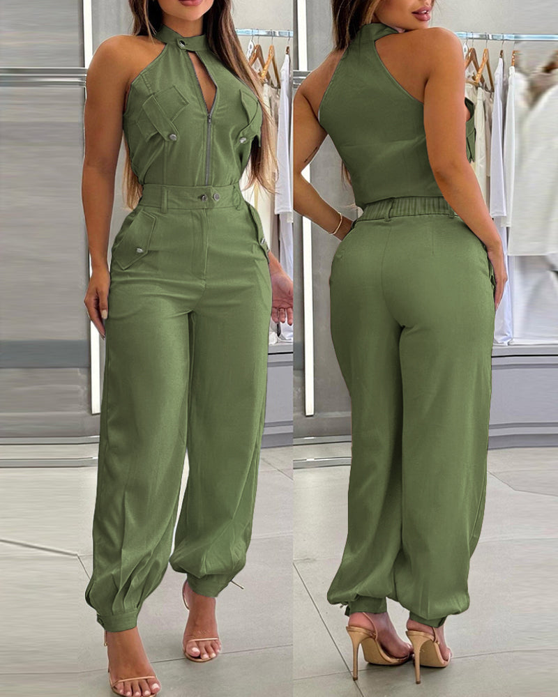Women's Cargo Pocket Top & Pants Set