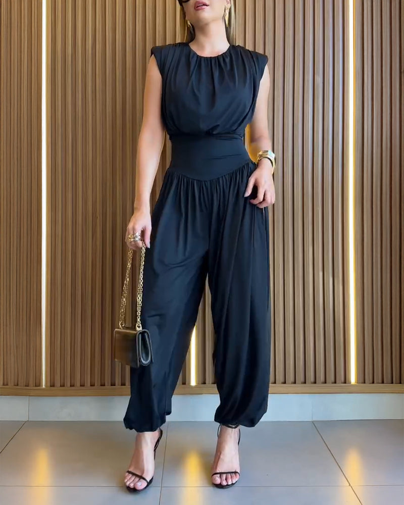 Women's Ruched Overall Jumpsuit