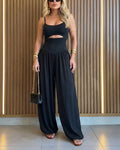 Women's Cut-Out Waist Cami Jumpsuit