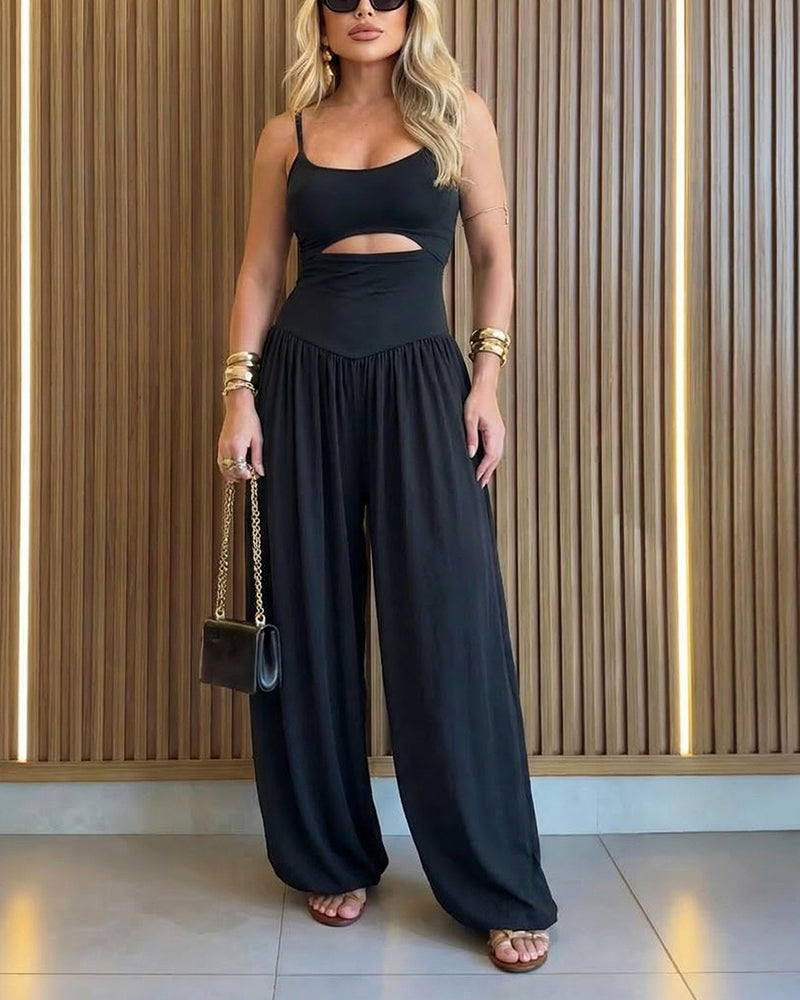 Women's Cut-Out Waist Cami Jumpsuit