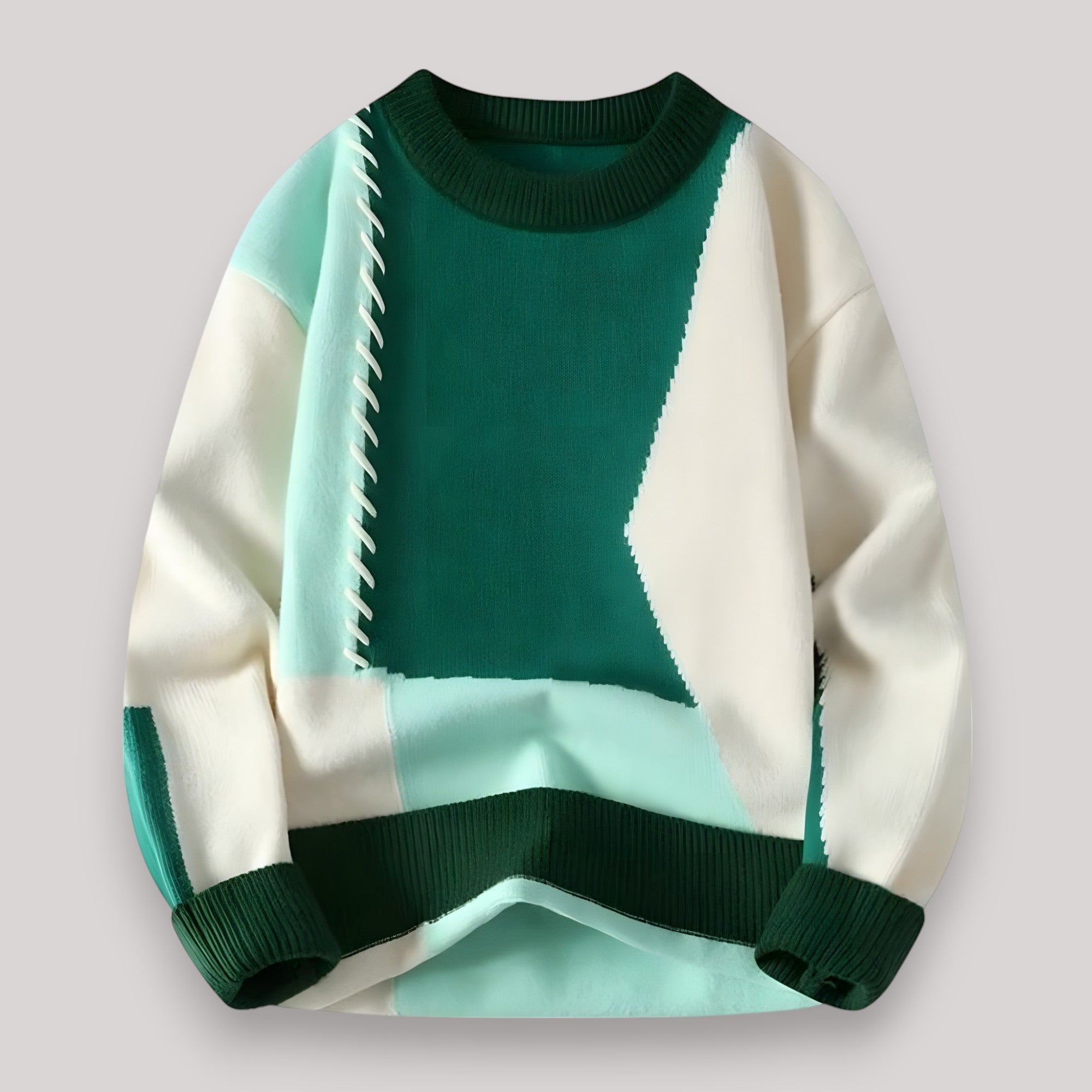 Men's Color Block Patchwork Knit Sweater