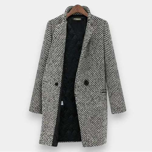 Long Wool Coat – Black & White