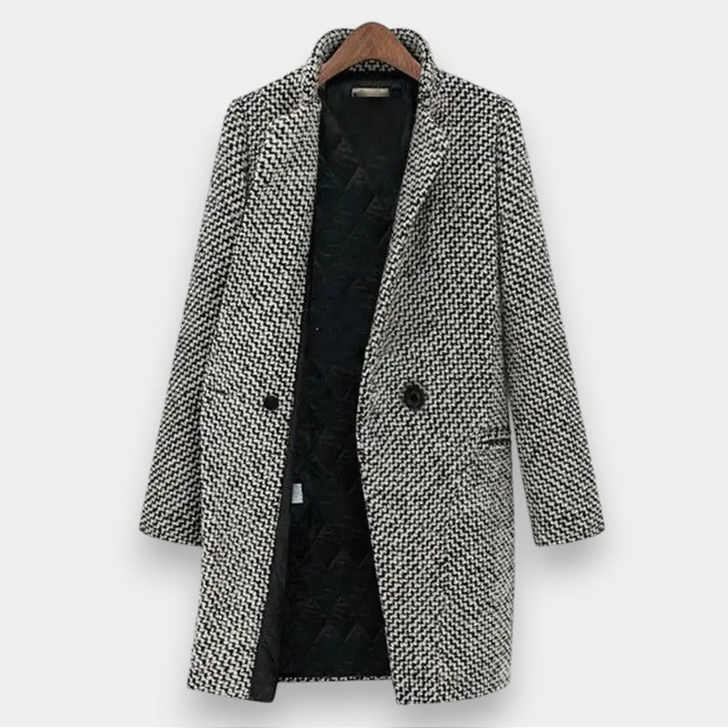 Long Wool Coat – Black & White