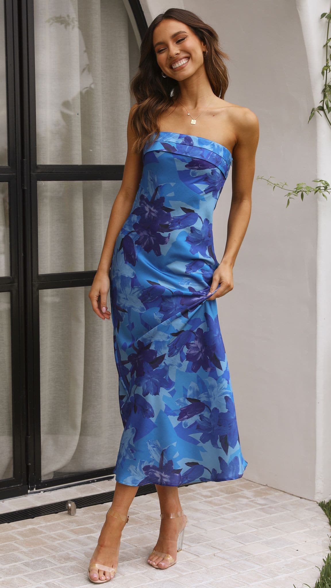 Women's Miya Maxi Dress – Blue Floral