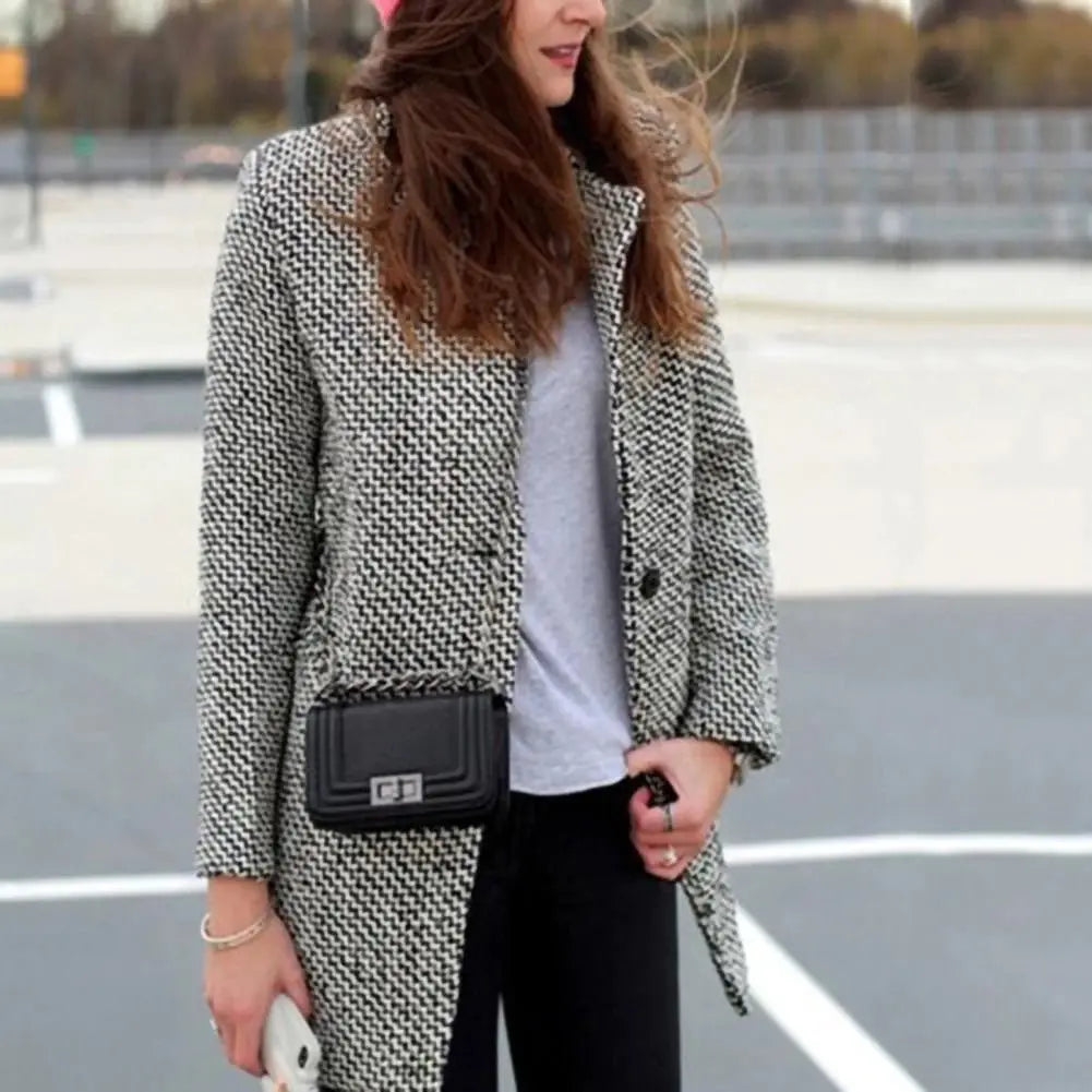 Long Wool Coat – Black & White