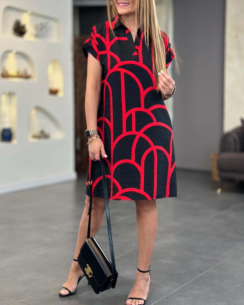 Women's Midi Dress with Short Sleeves