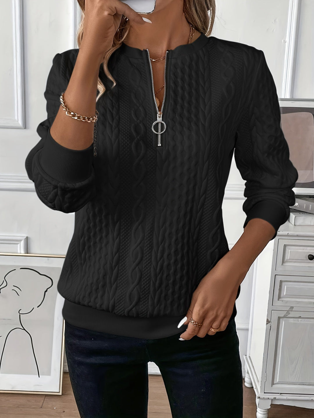Women's Half-Zip Pullover Sweater