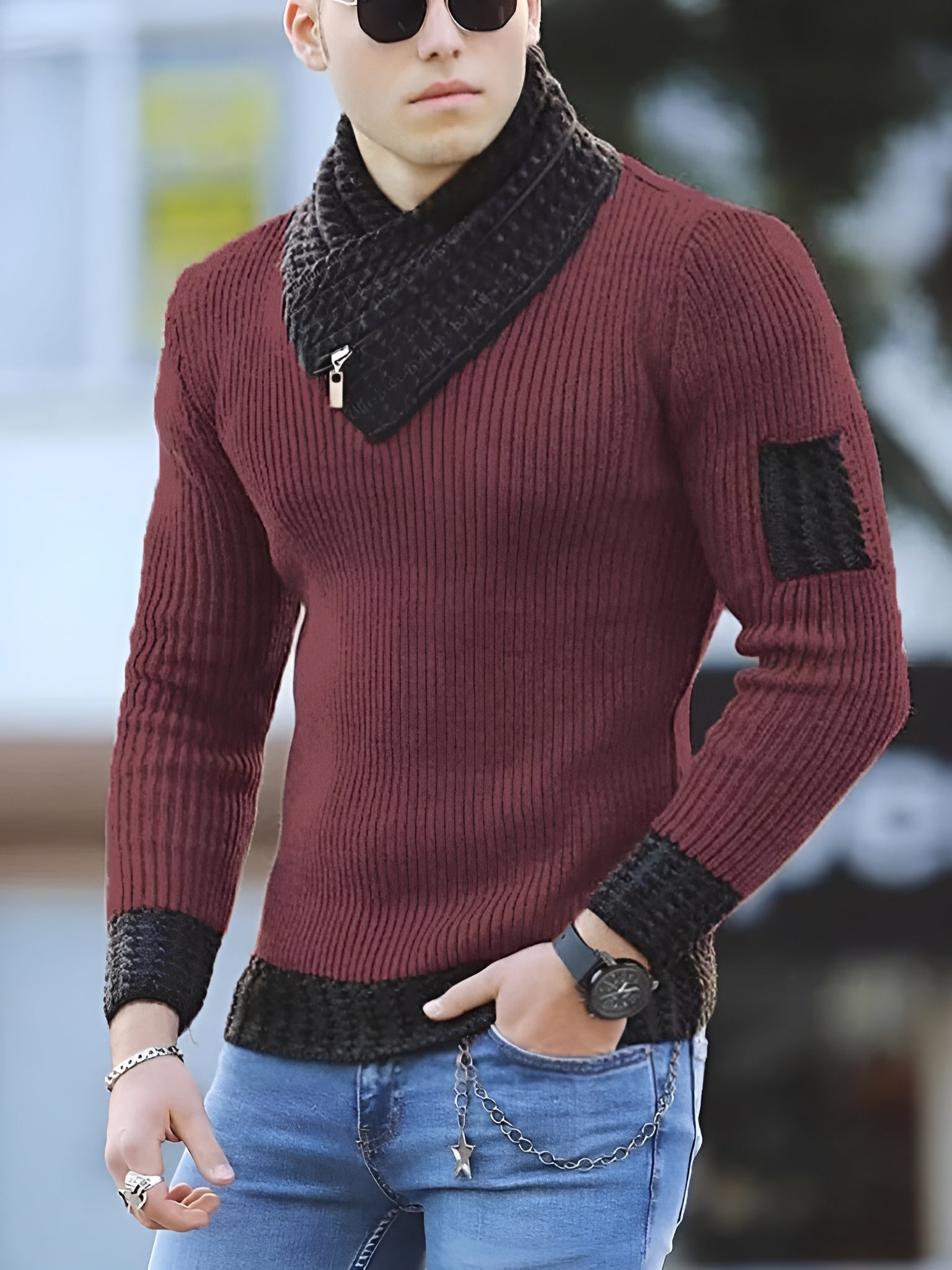 Men's Long Sleeve Knit Sweater
