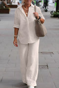 Women's Linen-Blend Two-Tone Set