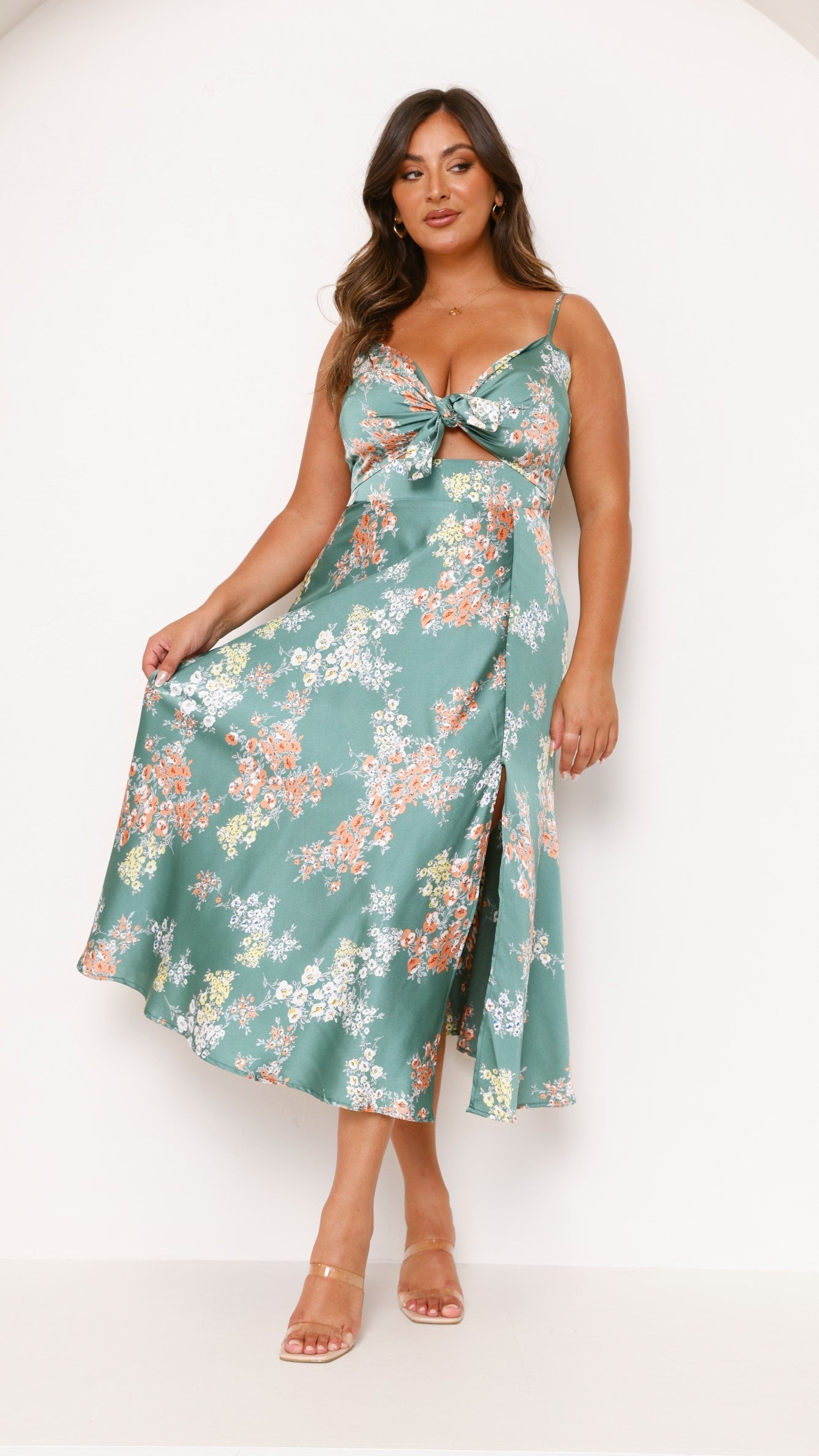 Women's Dreamers Midi Dress – Green Floral
