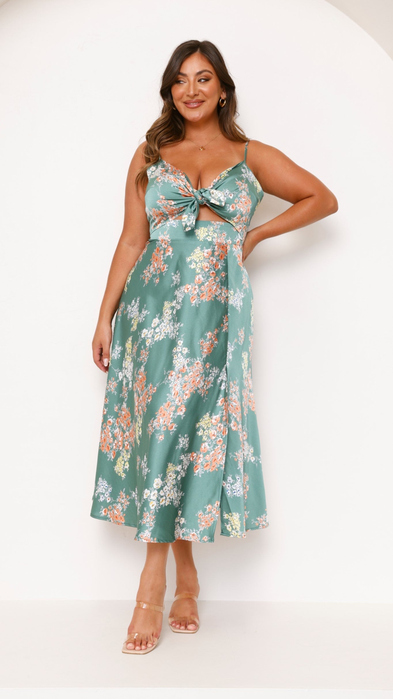 Women's Dreamers Midi Dress – Green Floral