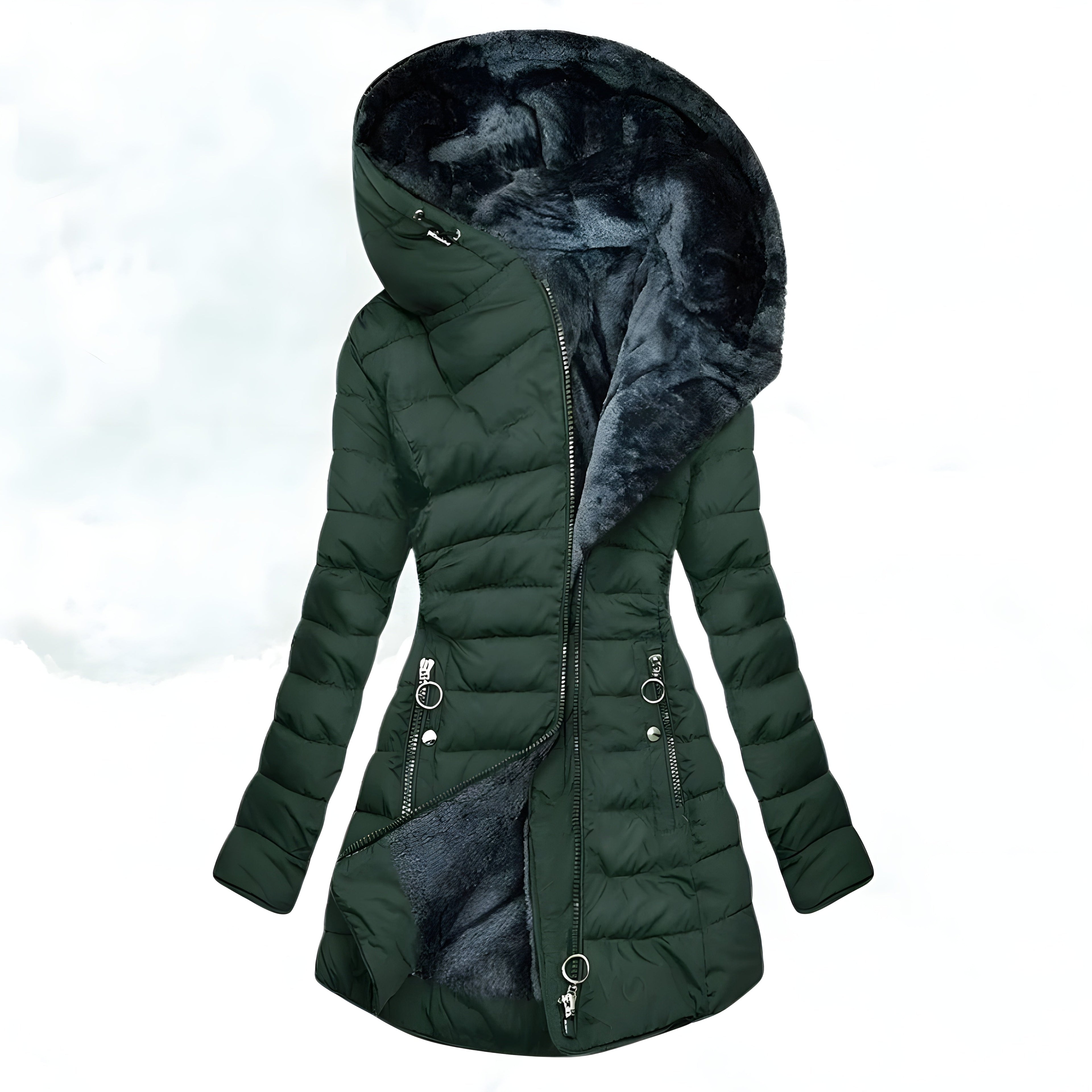 Women's Fur-Lined Cape Coat
