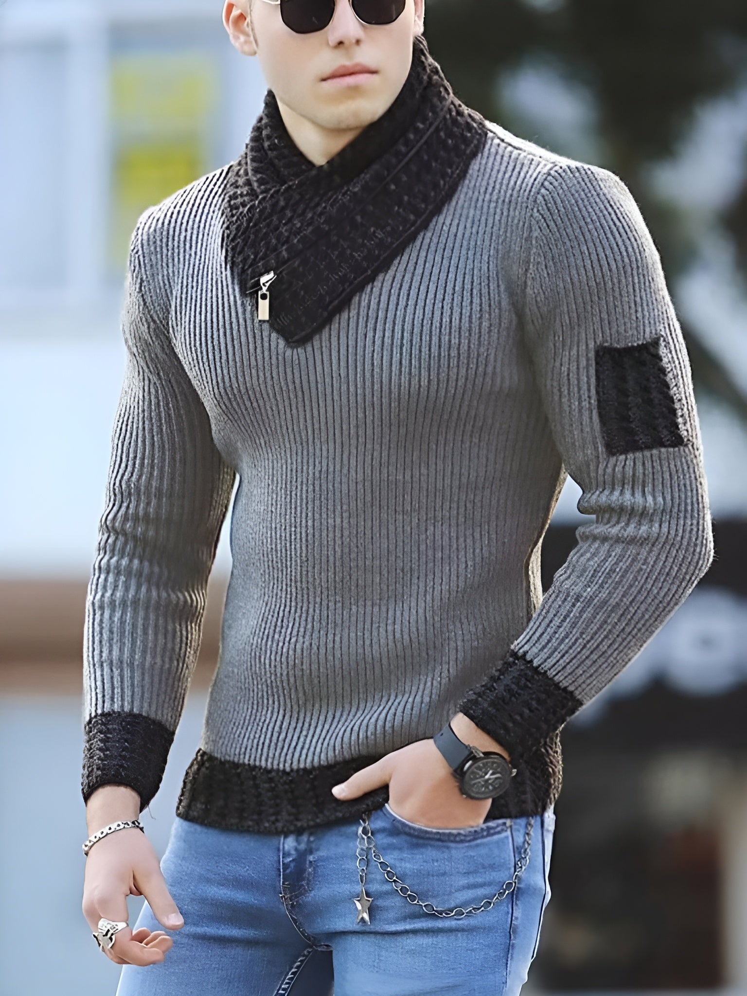 Men's Long Sleeve Knit Sweater