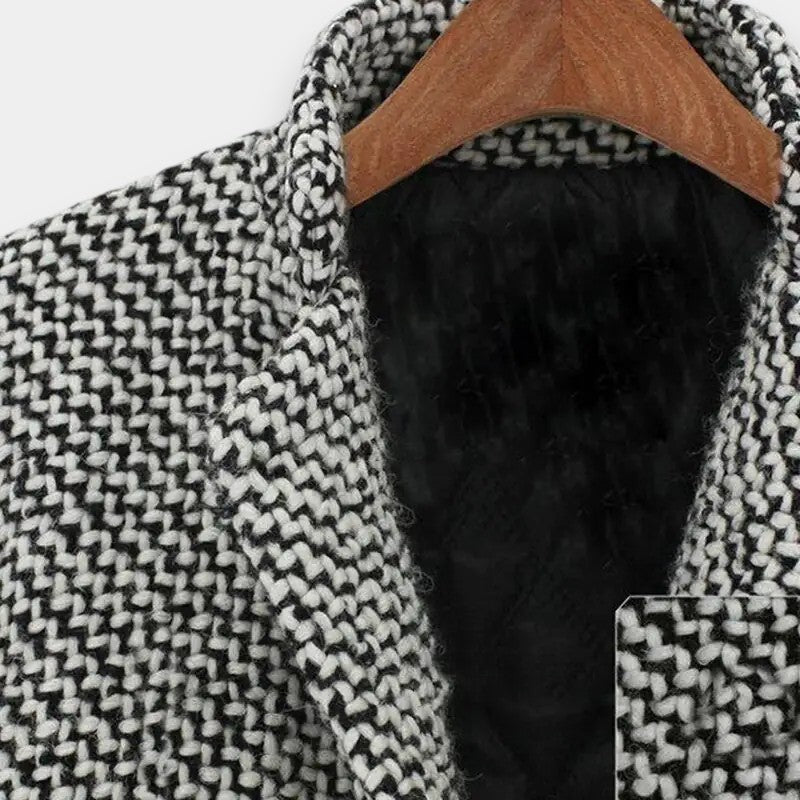 Long Wool Coat – Black & White