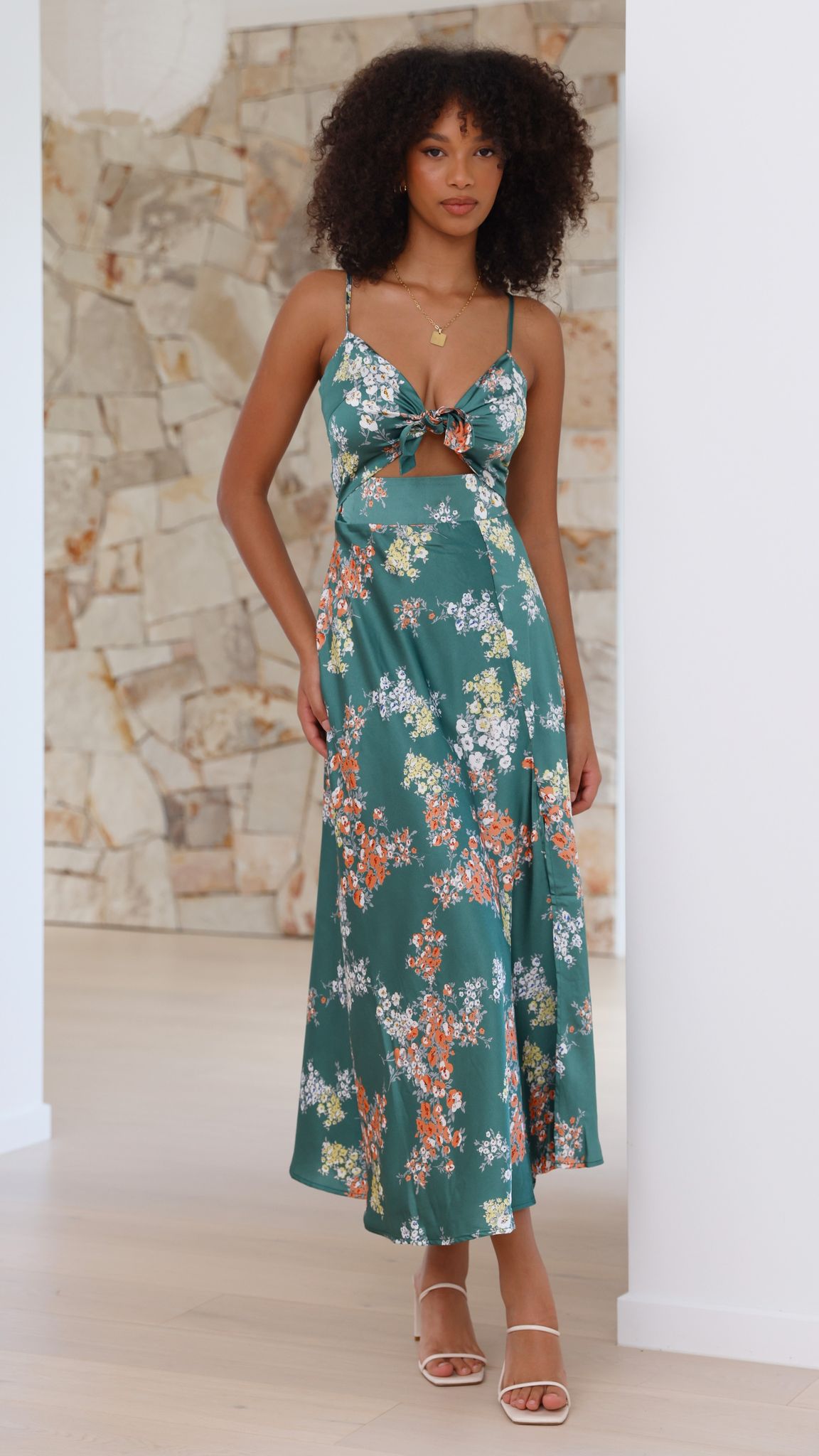 Women's Dreamers Midi Dress – Green Floral