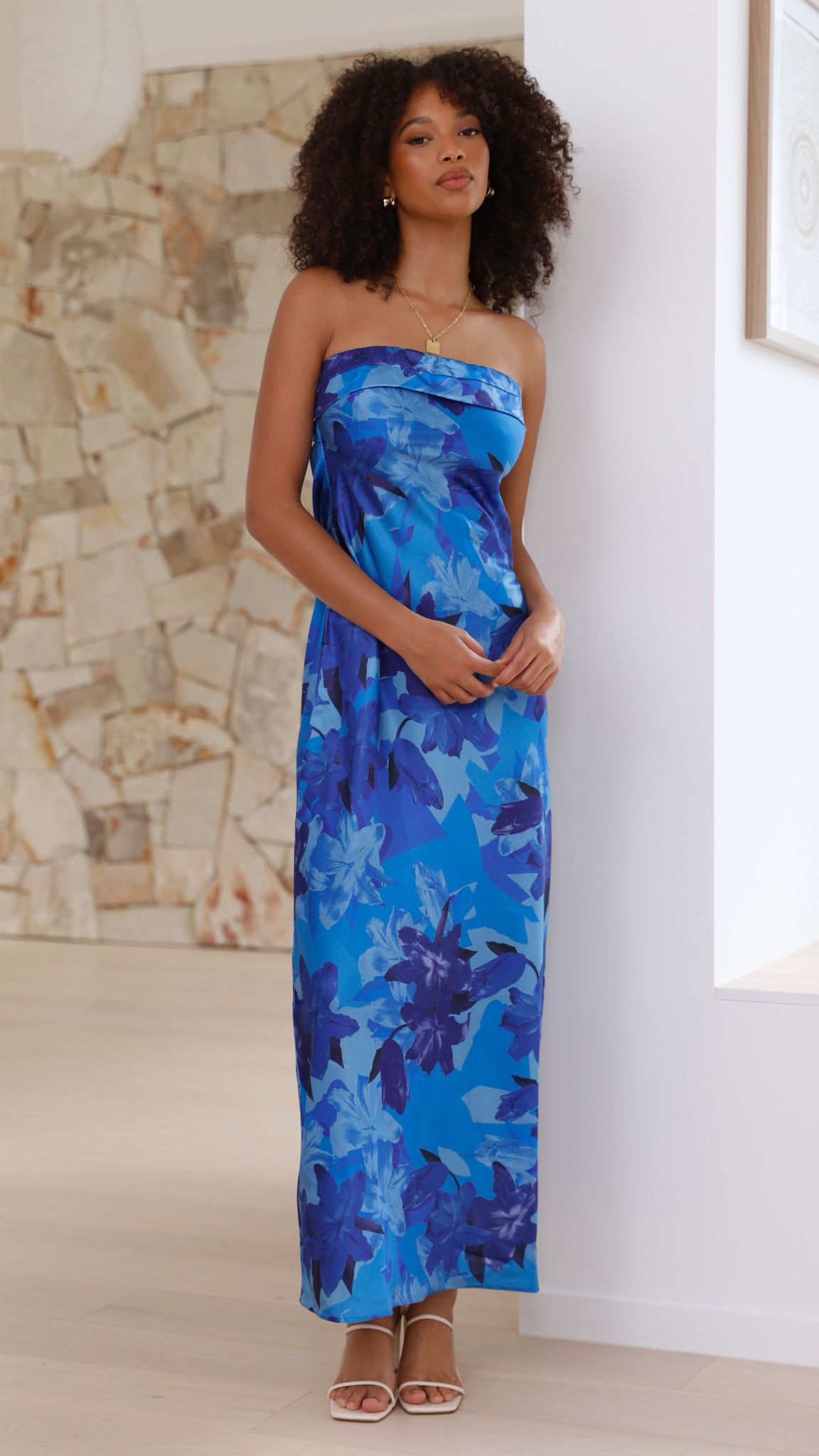 Women's Miya Maxi Dress – Blue Floral