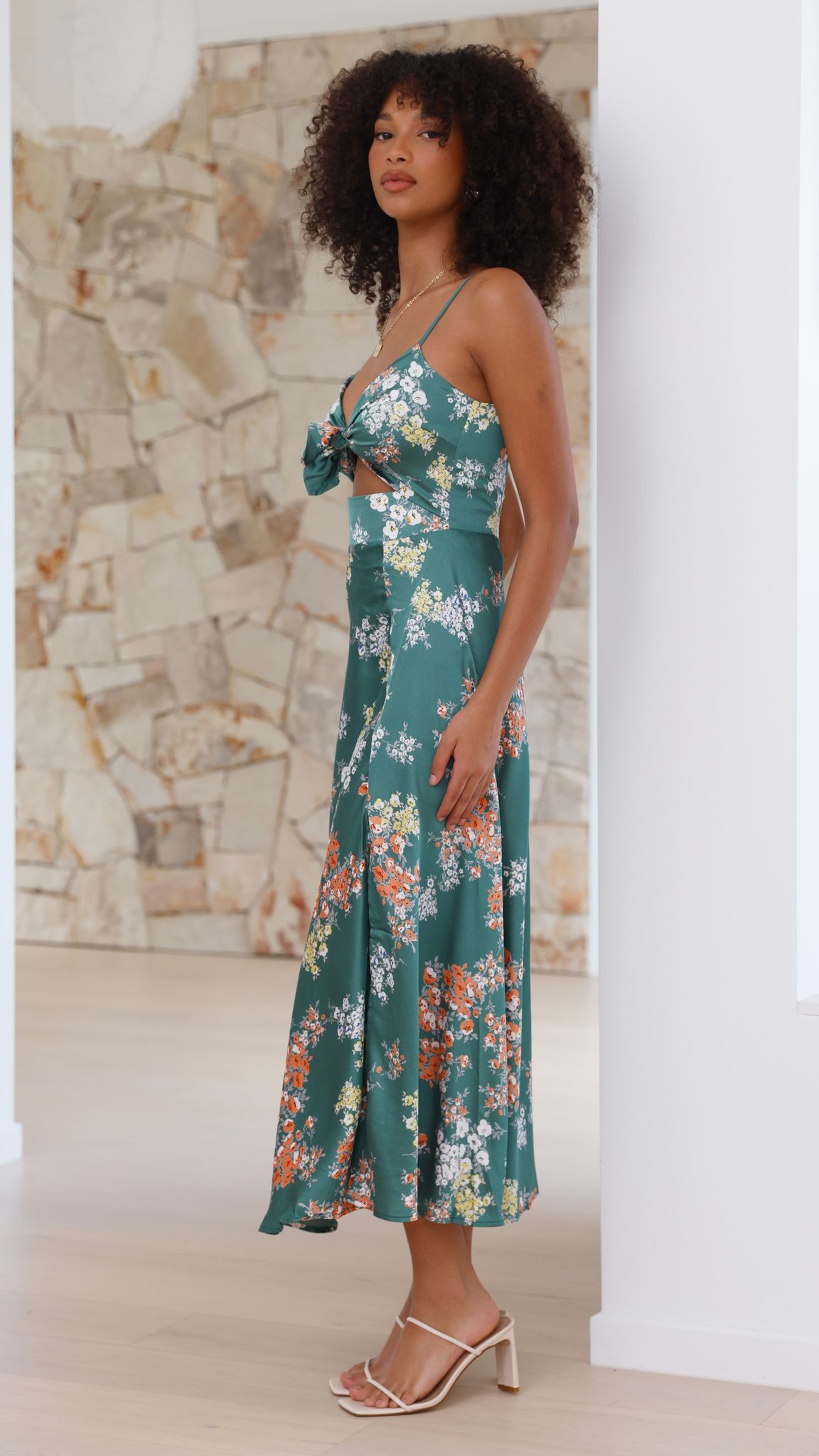 Women's Dreamers Midi Dress – Green Floral