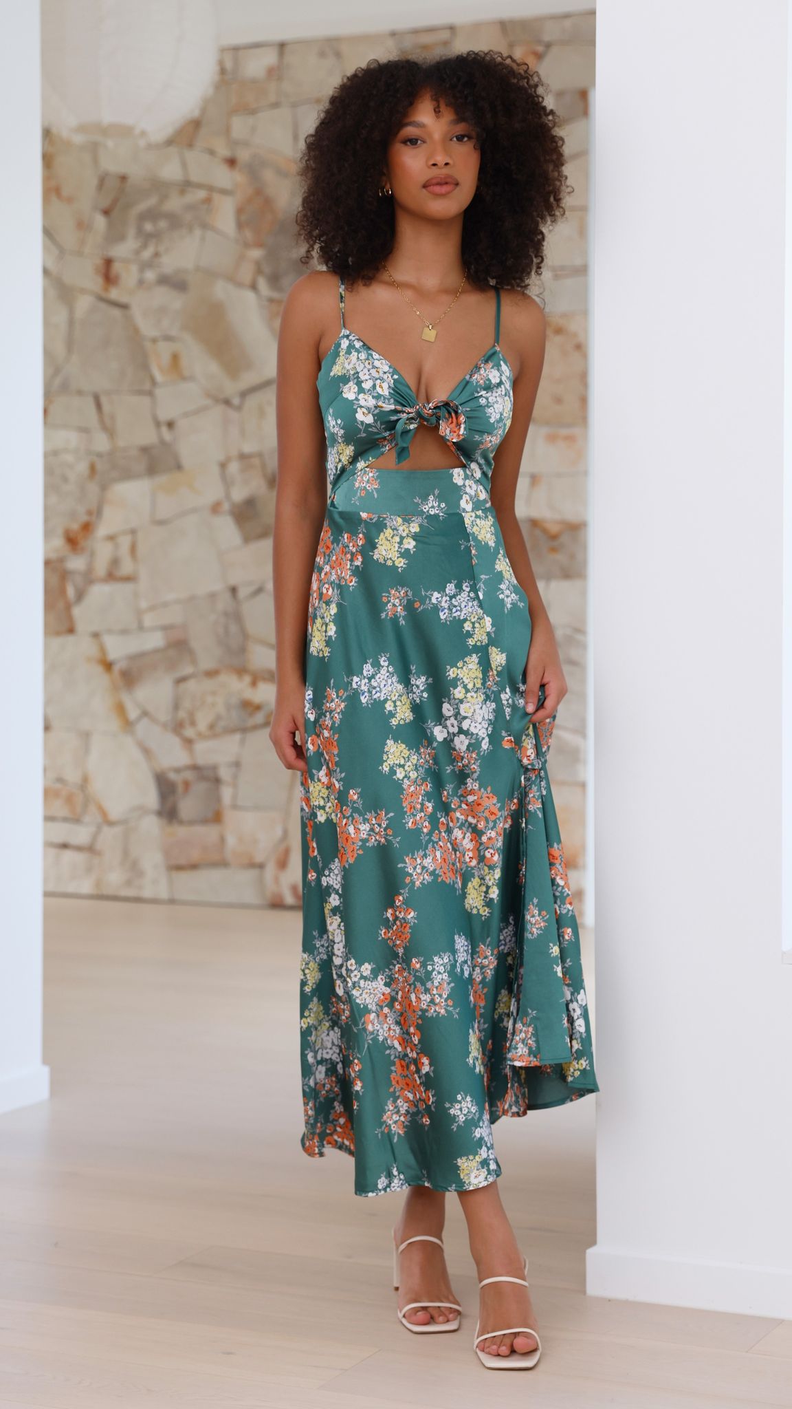 Women's Dreamers Midi Dress – Green Floral