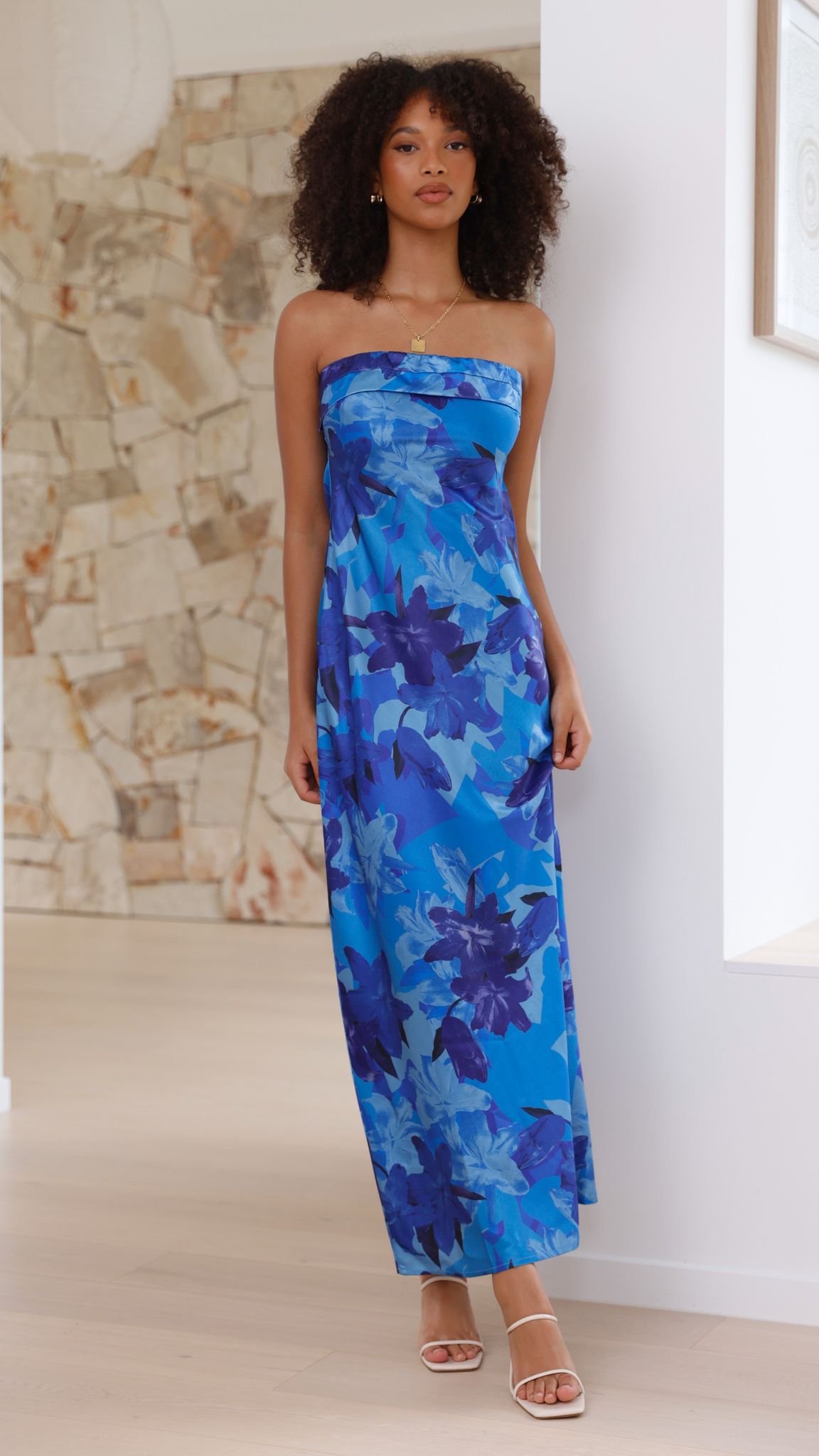 Women's Miya Maxi Dress – Blue Floral