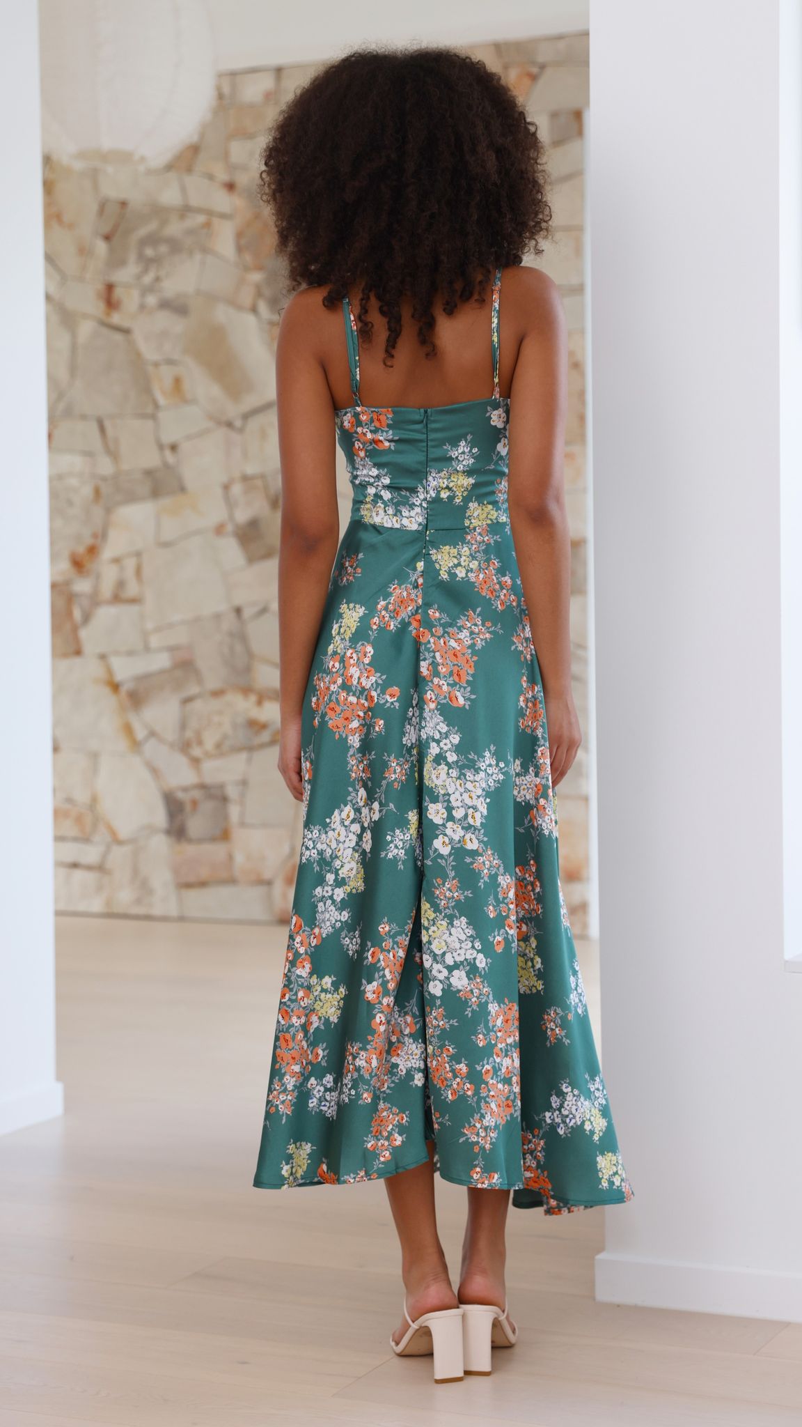 Women's Dreamers Midi Dress – Green Floral