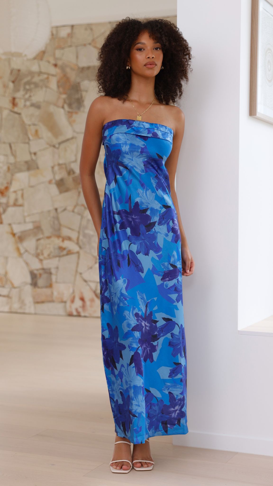 Women's Miya Maxi Dress – Blue Floral