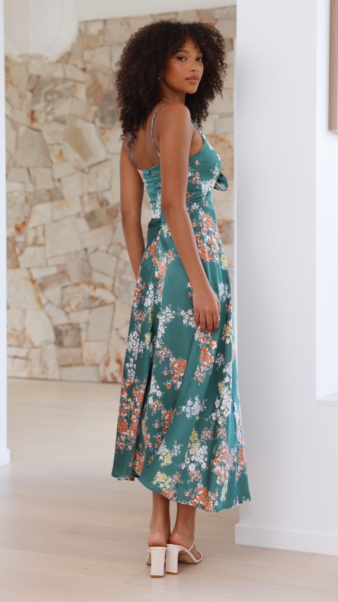 Women's Dreamers Midi Dress – Green Floral