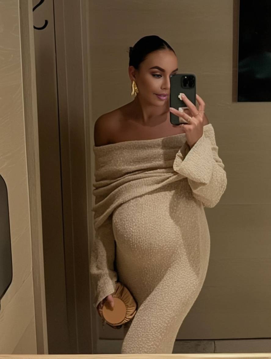 Women's Maternity Off-Shoulder Dress
