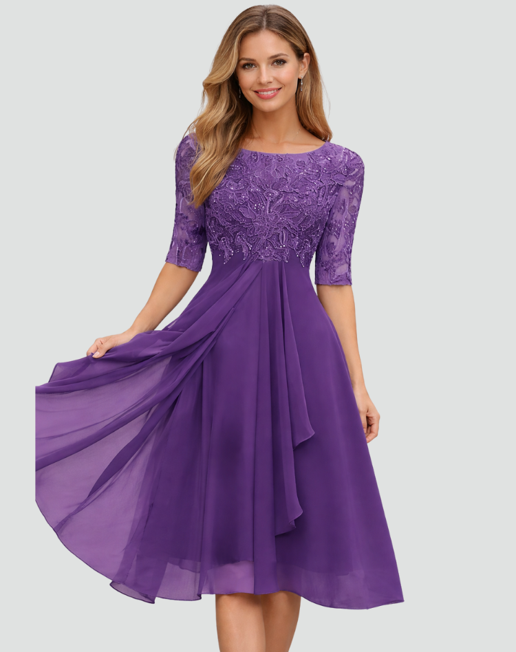 Women's Lace Midi Party Dress