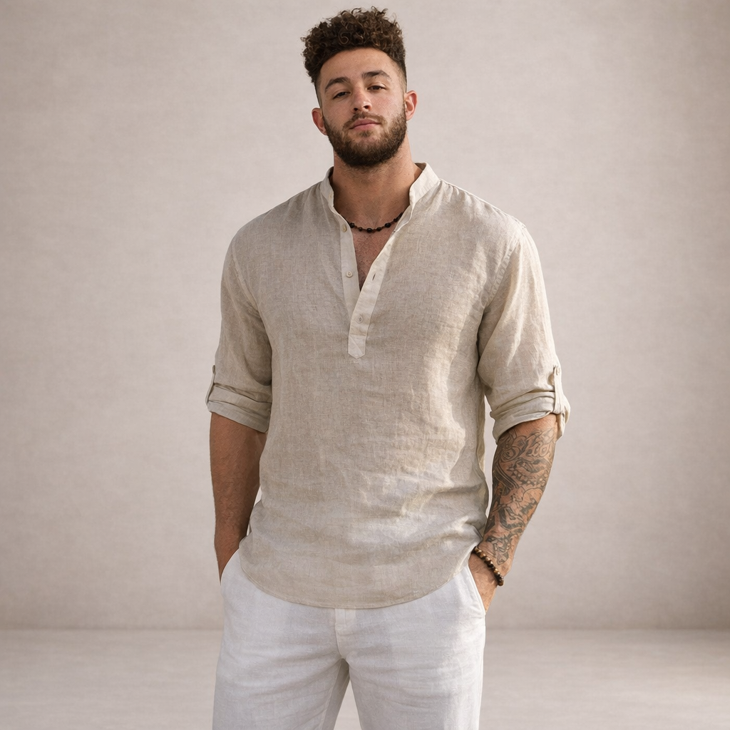 Men's Linen Long Sleeve Shirt