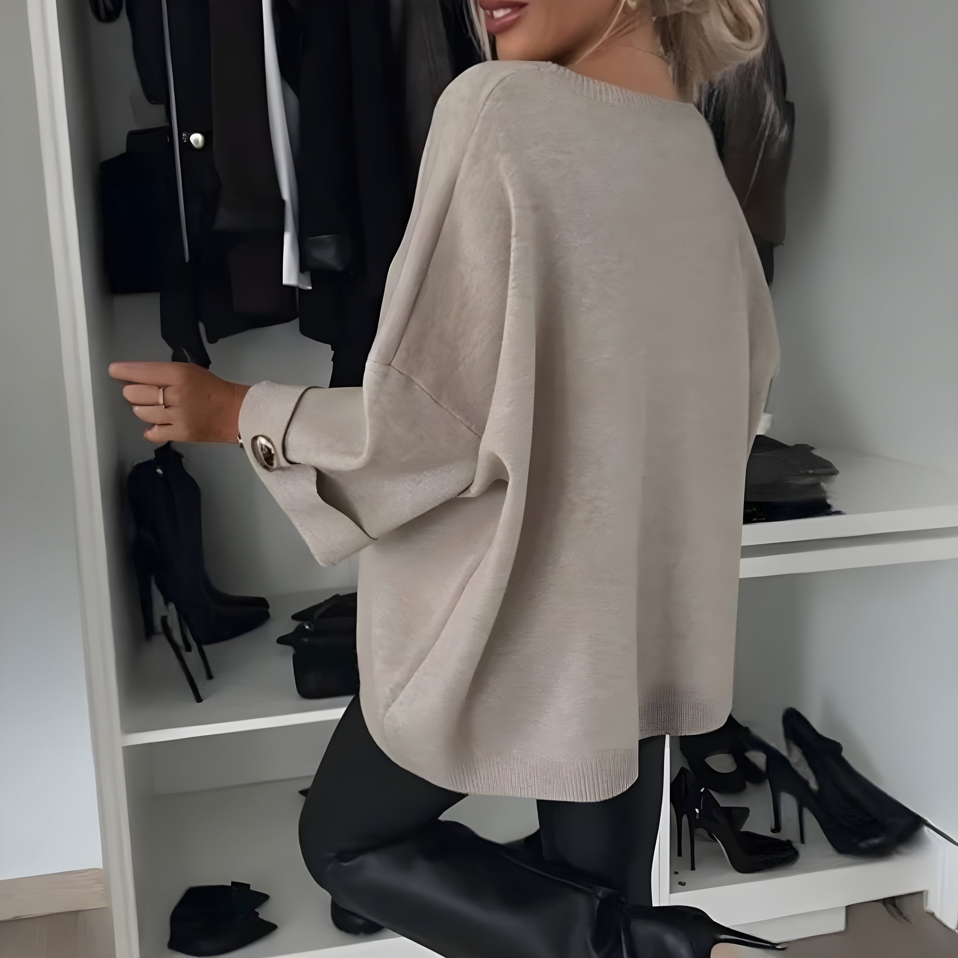 Women's Ribbed Knit 3/4 Sleeve Top