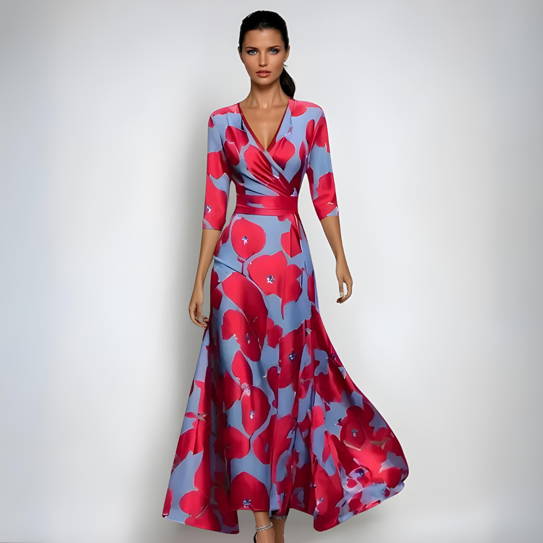 Women's Floral Wrap Maxi Dress